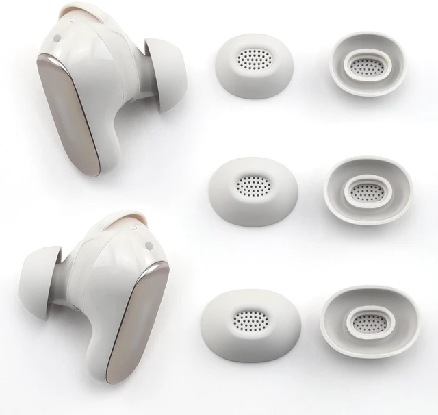 Main image of Replacement Ear Tips for Bose QuietComfort Ultra Earbuds 2nd Gen 3 Pairs (White, Assorted S/M/L), Silicone Ear Tips