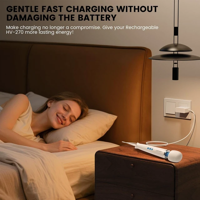 Alt view image 7 of 7 - HV270 Charger Cord Replacement Compatible with Hitachi Magic Wand Power Adapter for HV-270 - 10V Charging Cord for Rechargeable Cordless Massager-White(ONLY for HV 270)