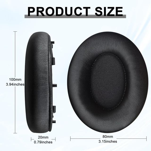 Alt view image 2 of 7 - Replacement Ear Pads for Sony WH-1000XM4 (WH1000XM4) Over-Ear Headphones, Ear Cushions, Headset Earpads, Ear Cups Cover with Soft Protein Leather (Black)