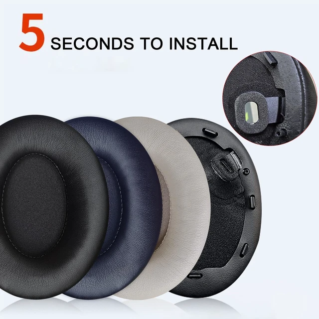 Alt view image 4 of 7 - Replacement Ear Pads for Sony WH-1000XM4 (WH1000XM4) Over-Ear Headphones, Ear Cushions, Headset Earpads, Ear Cups Cover with Soft Protein Leather (Black)
