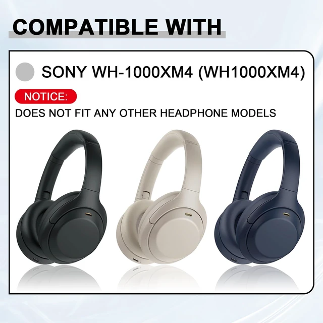 Alt view image 3 of 7 - Replacement Ear Pads for Sony WH-1000XM4 (WH1000XM4) Over-Ear Headphones, Ear Cushions, Headset Earpads, Ear Cups Cover with Soft Protein Leather (Black)