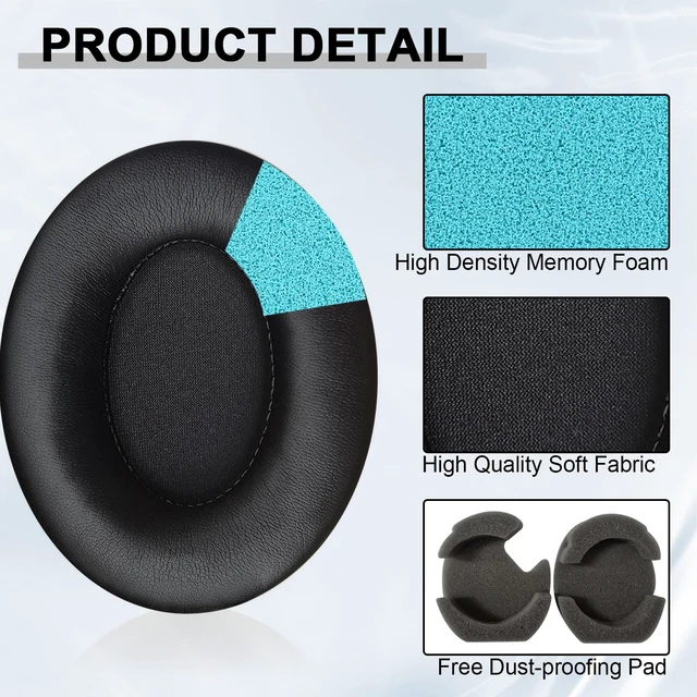Alt view image 5 of 7 - Replacement Ear Pads for Sony WH-1000XM4 (WH1000XM4) Over-Ear Headphones, Ear Cushions, Headset Earpads, Ear Cups Cover with Soft Protein Leather (Black)