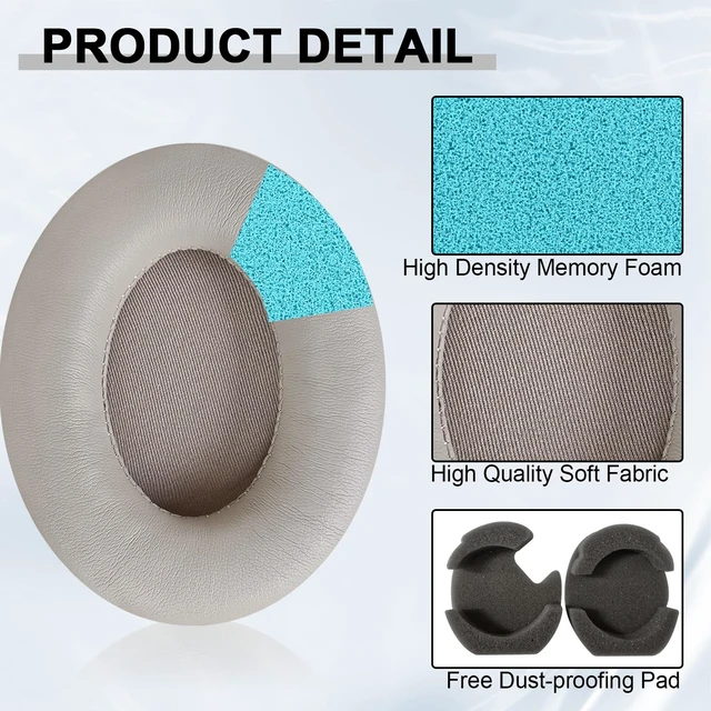 Alt view image 5 of 7 - Replacement Ear Pads for Sony WH-1000XM4 (WH1000XM4) Over-Ear Headphones, Ear Cushions, Headset Earpads, Ear Cups Cover with Soft Protein Leather (Gold)