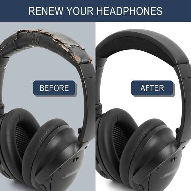 Alt view image 5 of 7 - Headband Cover for Bose QC35 & QC35 ii & QC45 - Black for (QuietComfort35 & Quiet Comfort35 ii & QuietComfort 45) Headphones, Headstrap Pad Repair Part, Easy Installation