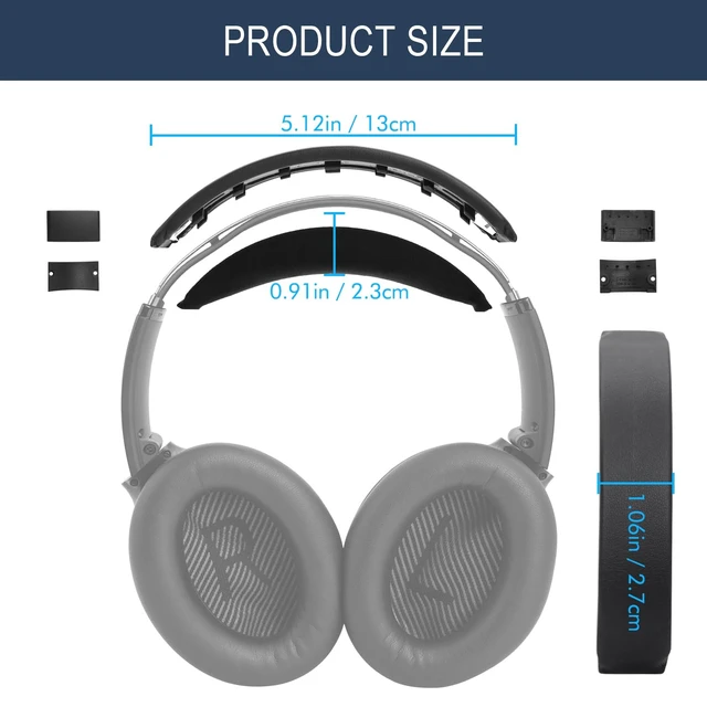 Alt view image 6 of 7 - Headband Cover for Bose QC35 & QC35 ii & QC45 - Black for (QuietComfort35 & Quiet Comfort35 ii & QuietComfort 45) Headphones, Headstrap Pad Repair Part, Easy Installation