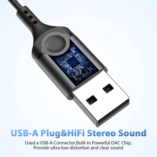 Alt view image 4 of 7 - USB Earbuds Wired Headphones with Microphone for PC Computer,USB-A USB Headset in-Ear Computer Earphone with Mic&Audio Control for HP/Dell/Acer Laptop,for Work Office Zoom School Earbuds,Black