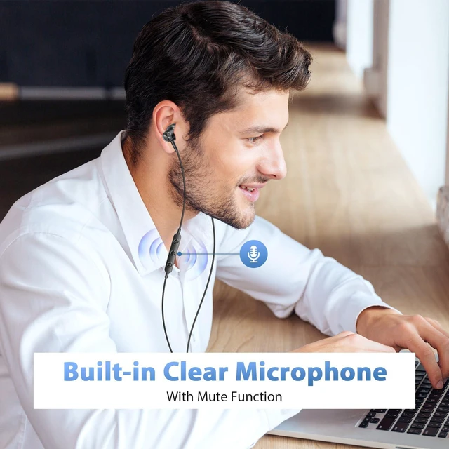 Alt view image 7 of 7 - USB Earbuds Wired Headphones with Microphone for PC Computer,USB-A USB Headset in-Ear Computer Earphone with Mic&Audio Control for HP/Dell/Acer Laptop,for Work Office Zoom School Earbuds,Black