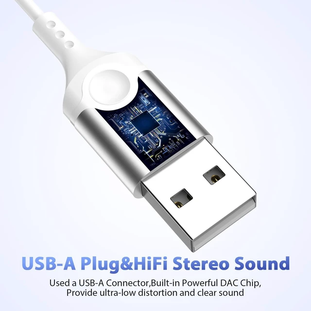 Alt view image 4 of 7 - USB Earbuds Wired Headphones with Microphone for PC Computer,USB-A Wired USB Headset in-Ear Earphone with Mic&Audio Control for HP/Dell/Acer Laptop,for Work Office Meeting School Earbuds,White
