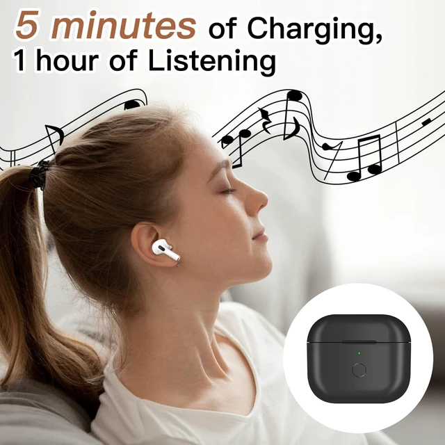 Alt view image 6 of 7 - Wireless Charging Case Replacement Compatible with AirPod 3rd Generation, Air Pod 3 Charger Case with Bluetooth Pairing Sync Button Without Earbuds, Black