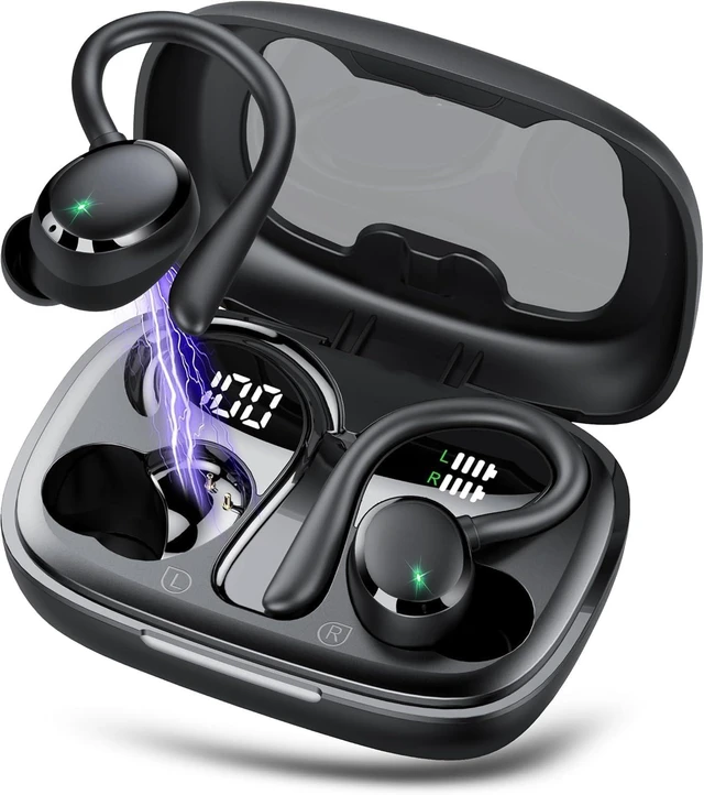 Main image of Ear Buds Wireless Earbuds Bluetooth 5.3 Headphones 72hrs Playtime with Digital Display Sports Wireless Headphones with Earhook Deep Bass 2.0,IPX7 Waterproof, Over-Ear Earphones for Sport Running
