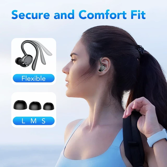 Alt view image 4 of 7 - Ear Buds Wireless Earbuds Bluetooth 5.3 Headphones 72hrs Playtime with Digital Display Sports Wireless Headphones with Earhook Deep Bass 2.0,IPX7 Waterproof, Over-Ear Earphones for Sport Running