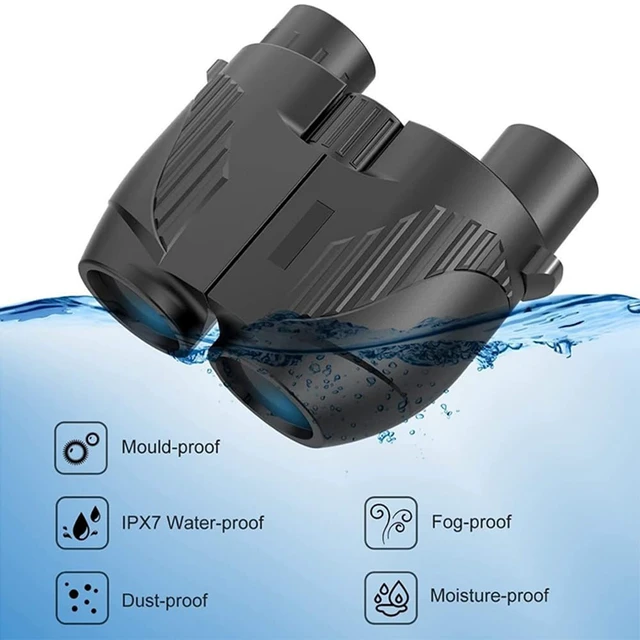 Alt view image 2 of 6 - 20x25 Black Compact Binoculars for Adults, HD Waterproof Binocular with Easy Focus, Small Binoculars for Travel, Bird Watching and Concerts