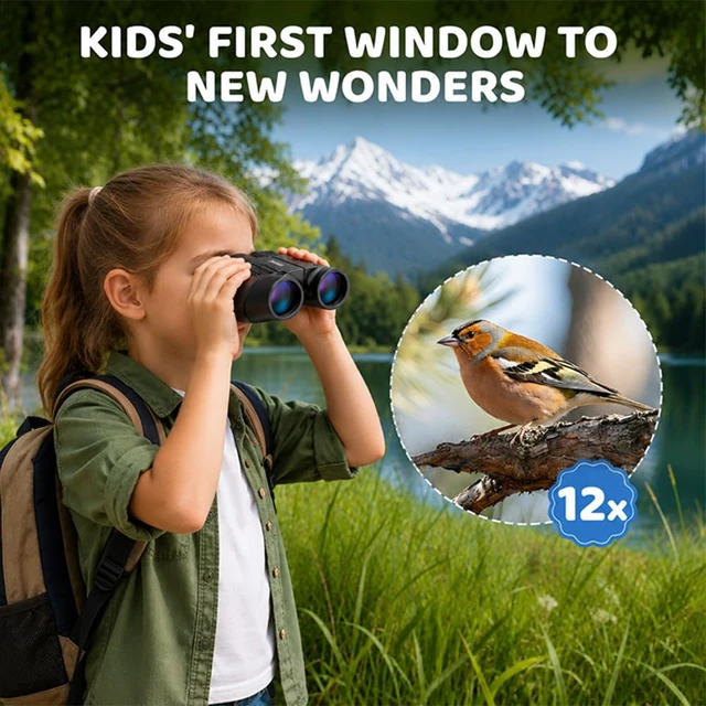 Alt view image 5 of 6 - 20x25 Black Compact Binoculars for Adults, HD Waterproof Binocular with Easy Focus, Small Binoculars for Travel, Bird Watching and Concerts
