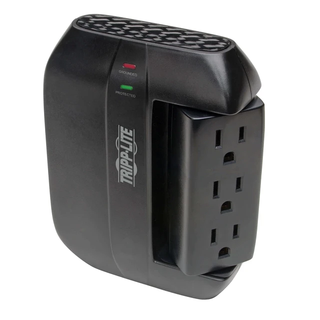 Alt view image 3 of 7 - Eaton SWIVEL6 Surge Protector 6 Rotating Outlets Power Strip 1200 Joules, Direct Plug-in, EMI/RFI Line Noise Filtering, Manufacturer's & $20,000 Insurance