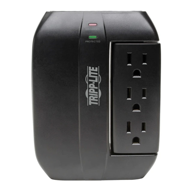 Alt view image 6 of 7 - Eaton SWIVEL6 Surge Protector 6 Rotating Outlets Power Strip 1200 Joules, Direct Plug-in, EMI/RFI Line Noise Filtering, Manufacturer's & $20,000 Insurance