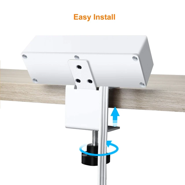 Alt view image 4 of 6 - 3 Outlet Desk Clamp Power Strip, Desktop Power Strip with USB Ports, Desk Mount USB Charging Power Station, on Desk Edge Power Outlet 125V 12A 1500W, 10 FT Desk Outlet Strip. (White)