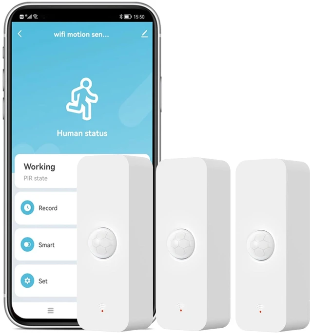 Main image of 3-Pack Smart PIR Motion Sensor: WiFi Motion Detector with App Notification Alerts, Wireless Contact Sensor for Home Security and Smart Home Automation, No Hub Required, Compatible with Alexa