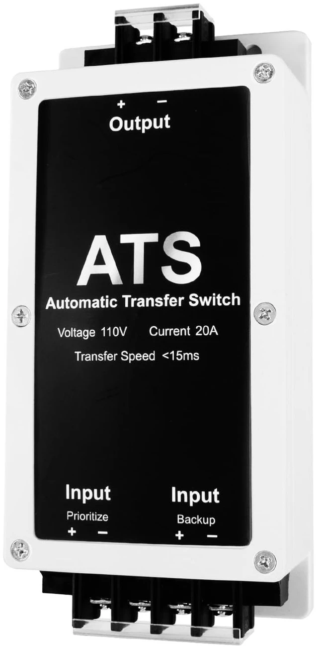 Main image of Dual Power Automatic Transfer Switch, AC 110V 20A, 0.015S High Speed no restart required, Seamless switching between main and backup power supplies, Auto Transfer Switch