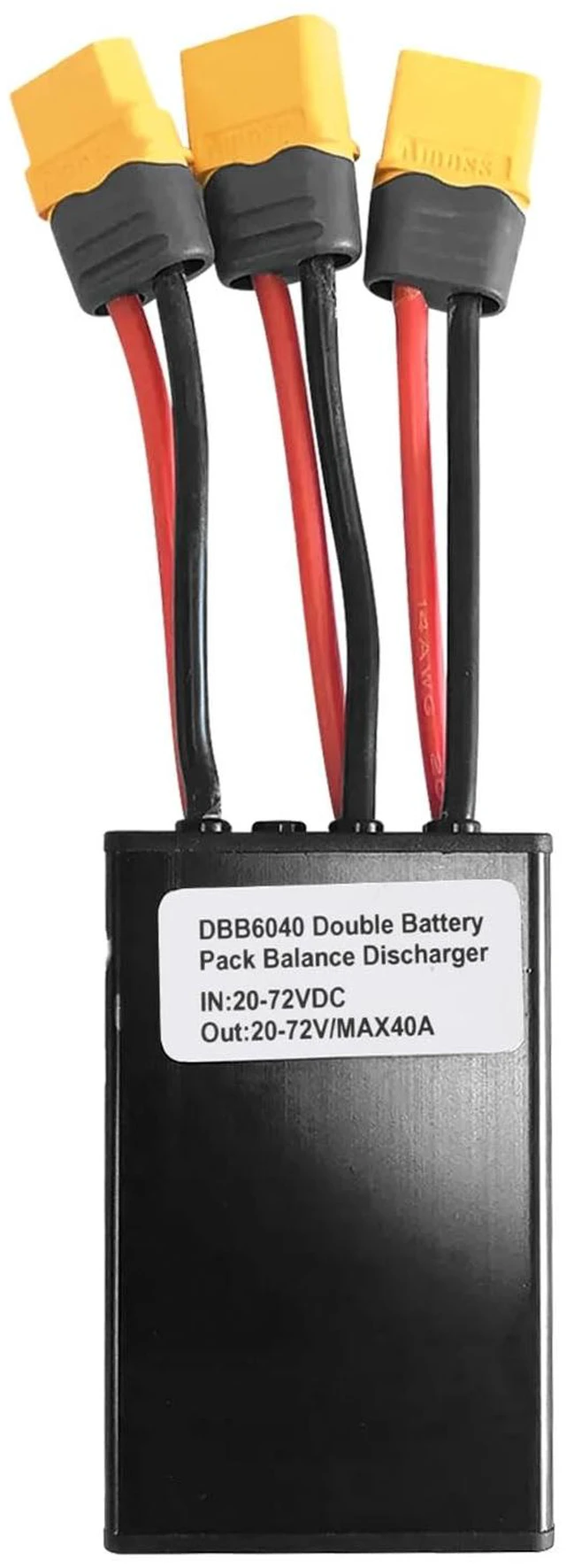 Main image of Double Battery Discharge Converter for E-Bike,DC 20V-72V DC Dual Battery Pack Switch Balancer XT60 Plug for Increase The Capacity by Connecting Two Batteries in Parallel Equalization Module (40A)