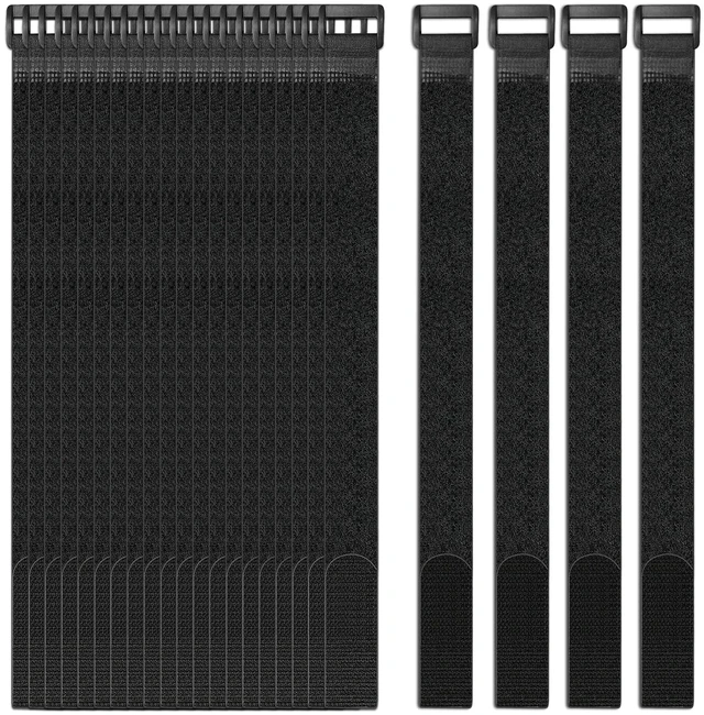 Main image of 24 Pack Hook and Loop Straps Reusable Fastening Cable Straps (1"x20") MultiPurpose Cinch Strap Management Cord Organizer Securing Straps Nylon Cable Organizer for Home, Office and Data Centers