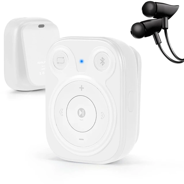 Main image of 64GB Mini MP3 Player with Bluetooth 5.3 & Clip for Sports, White 15H Playback Portable Music Player, No Screen Button Design with OTG for Running