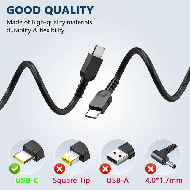 Alt view image 4 of 7 - 2025 New Slim 65W USB C Laptop Charger Compatible with Thinkpad Yoga Chromebook IdeaPad ThinkBook Flex Computer Type C Fast Charging Power Cord Ac Adapter