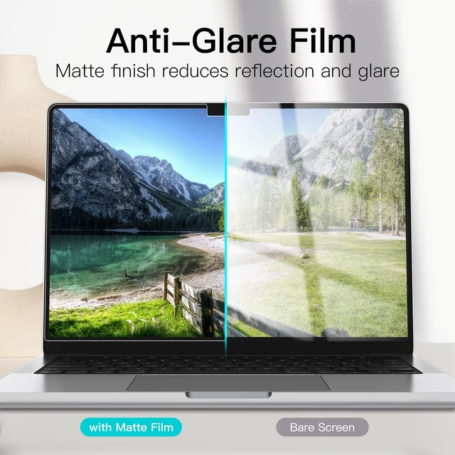 Alt view image 3 of 6 - Matte Screen Protector for MacBook Pro 14" (M1-M5), 2-Pack for MacBook Pro 14" (2026-2021), Anti-Glare Matte Film, Anti-Fingerprint Coating, Scratch Protection