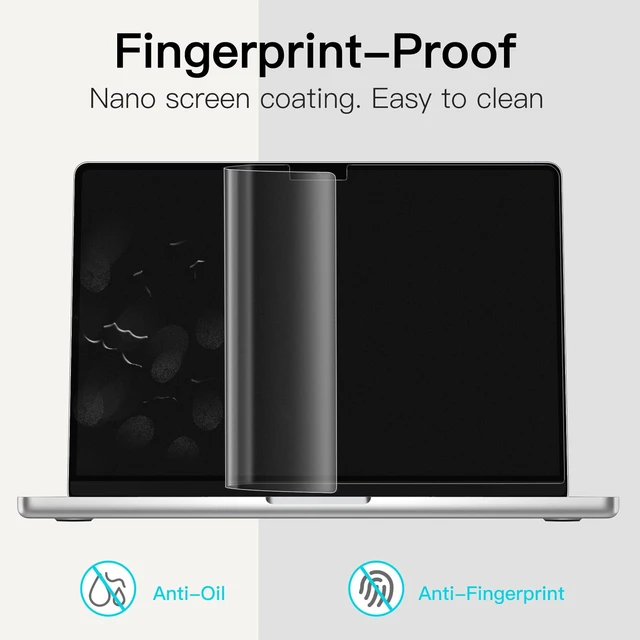 Alt view image 4 of 6 - Matte Screen Protector for MacBook Pro 14" (M1-M5), 2-Pack for MacBook Pro 14" (2026-2021), Anti-Glare Matte Film, Anti-Fingerprint Coating, Scratch Protection