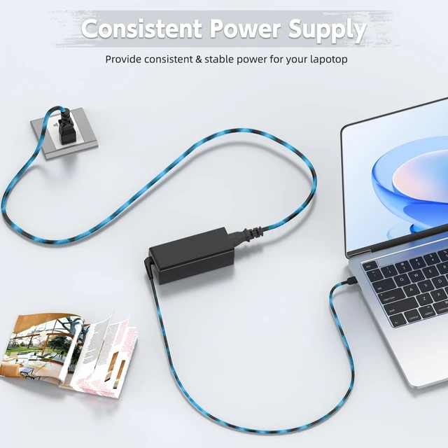Alt view image 5 of 6 - 65W Laptop Charger Compatible with Lenovo Thinkpad T460 T470 T470S T431S T440 T440S T440P T450 T460S E531 E570 E560 L470 L460 L440 X270 X250 X240 G40 G50; Yoga 2 11 11s 13 2 Pro 13 Power Supply Cord