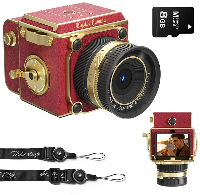 Main image of 2.7K Vintage Digital Camera, 56MP Retro Point and Shoot Camera Vintage Camera for Beginners, 2" IPS HD Waist-Level Screen, Autofocus Retro Cameras, 16X Zoom Compact Camara for Teens