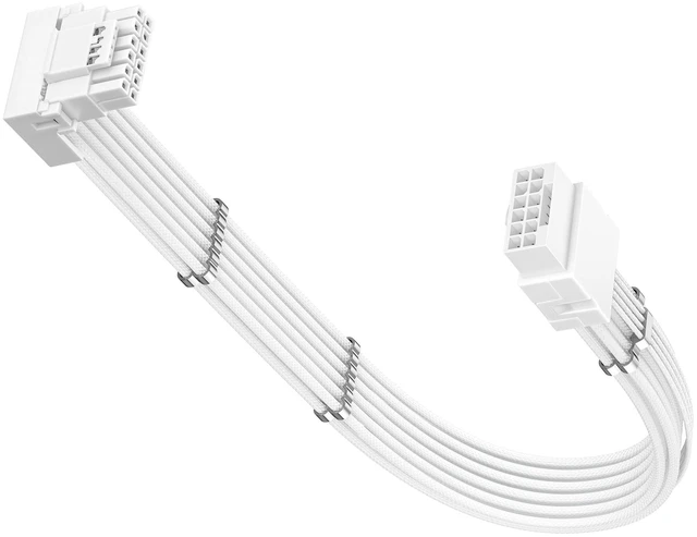 Main image of PCIE 5.0/5.1 16pin GPU Extension Cable, Type A, White 12V-2x6/12VHPWR Adapter, 600W, 90 Degree, 16(12+4)pin Male to Female, For RTX 5070 Ti 5090 5080 4090 4070Ti 4080 3090Ti