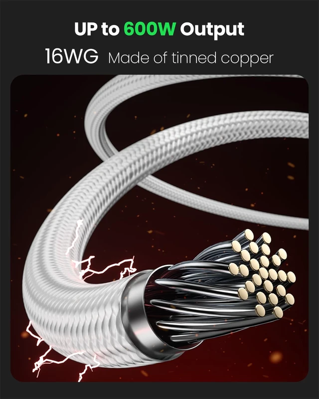 Alt view image 7 of 7 - PCIE 5.0/5.1 16pin GPU Extension Cable, Type A, White 12V-2x6/12VHPWR Adapter, 600W, 90 Degree, 16(12+4)pin Male to Female, For RTX 5070 Ti 5090 5080 4090 4070Ti 4080 3090Ti