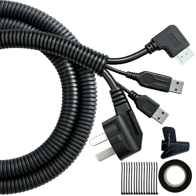 Main image of Split Wire Loom Automotive, 25ft 1/2in Heat Resistance Cable Sleeve Cable Management Sleeves, Cord Protectors From Pets No Chew, Wire Sleeve for Automotive Wiring, Home Office Cord Organization