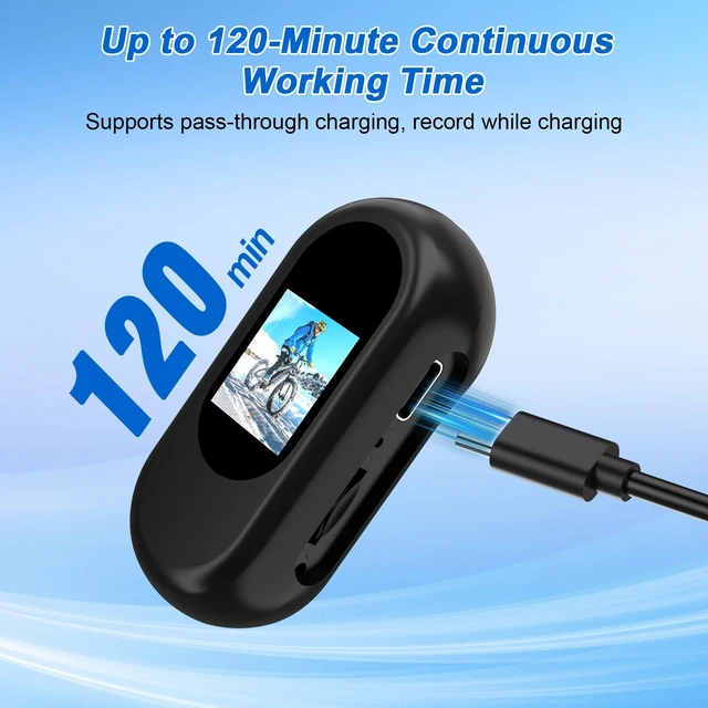 Alt view image 6 of 7 - Mini Body Camera 1080P 64G SD Card, Small Action Camera, Magnetic Wearable cam for Hands-Free Recording, Thumb Camera, Helmet Mount, Pocket Cam for Vlogging(No Wi-Fi & APP)