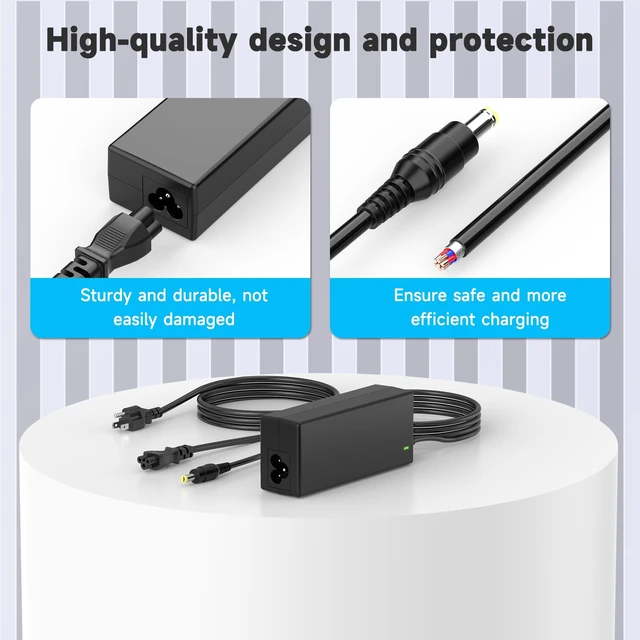 Alt view image 3 of 7 - 19V AC Power Cord Compatible with Acer Monitor LCD H236HL SA230 G276HL S230HL S232HL G246HL G206HQL S271HL S240HL S241HL G236HL G226HQL S220HQL S202HL 65W Charger