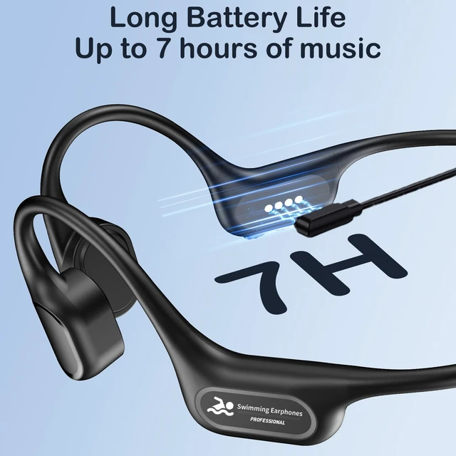 Alt view image 6 of 7 - Bone Conduction Swimming Headphones, IP68 Waterproof Swimming Headphones, Open Ear Headphones with 32GB MP3, Bluetooth 5.4 Underwater Earbuds for Marathon Swimming Running