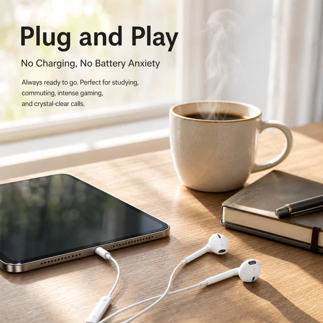 Alt view image 5 of 7 - 2 Pack USB C Wired Earbuds for iPhone 17 16 15 in-Ear Earphones with Clear Mic & Noise Reduction Volume Control Deep Bass Compatible with Galaxy S25/S24/S23/S22,Note 20