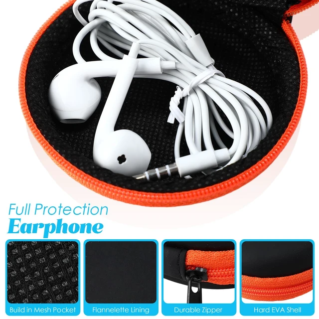 Alt view image 5 of 7 - 30 Pack Headphone Cases Bulk, Earbuds Case Pouch, with Carabiner, Colorful Portable EVA Carrying Storage Bag, Wired, Wireless Earphones, Cell Phone Accessories Organizer, Card, Camera Chip Holder