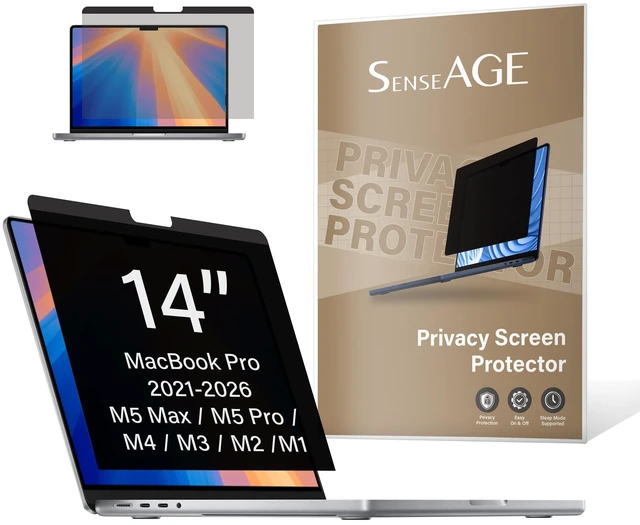 Main image of Magnetic Privacy Screen Filter For MacBook Pro 14 Inch (2021-2025, M1, M2, M3, M4, M5, Pro, Max), Removable Privacy Screen Protector, Anti Glare Blue Light, Compatible with MacBook Pro 14 inch