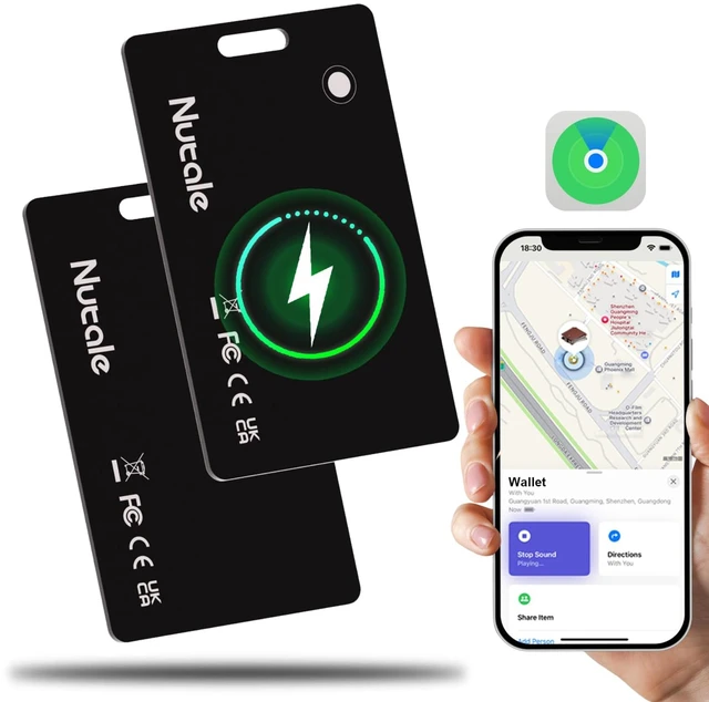 Main image of Rechargeable Wallet Tracker Tag Card, Works with Apple Find My iOS Only, IP68 Credit Card Size Item Finder for Luggage Tag, Passport Tag