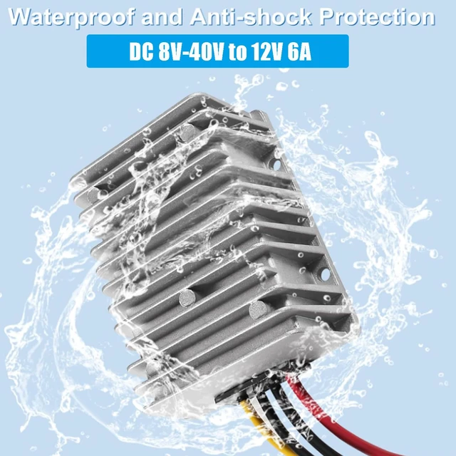 Alt view image 3 of 6 - DC Voltage Reducer Converter DC 8V-40V to 12V 6A Automatic Step Down Up Voltage Regulator Power Converter Waterproof Module Transformer for Golf Cart Club Car