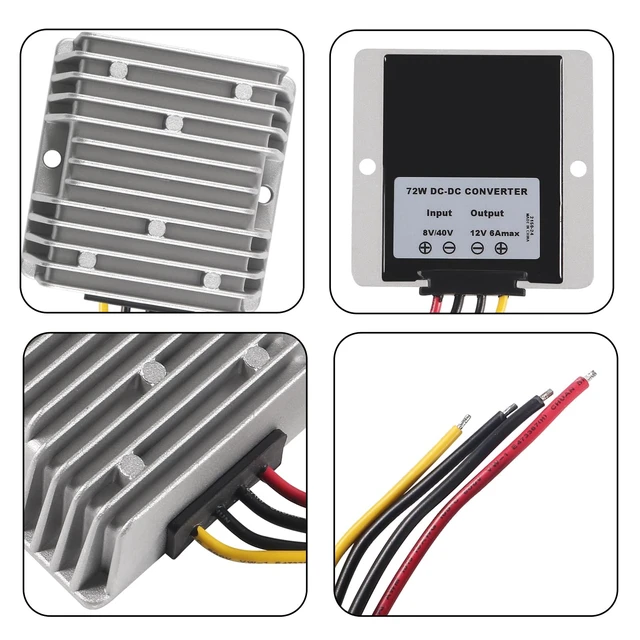 Alt view image 2 of 6 - DC Voltage Reducer Converter DC 8V-40V to 12V 6A Automatic Step Down Up Voltage Regulator Power Converter Waterproof Module Transformer for Golf Cart Club Car