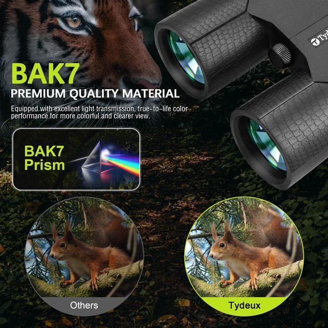 Alt view image 2 of 7 - 10x42 Binocular Compact Natural Binoculars, Bird Watching & Outdoors BAK-7 Prisms, FMC Coatings, Ultra-Sharp, Nitrogen-Filled, Nature Viewing, Gifts for Bird Watching, Hunting and Sport Games