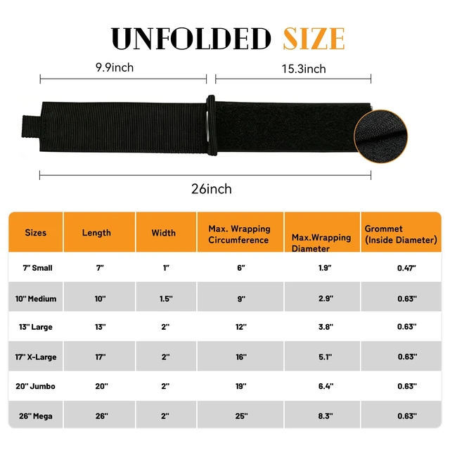 Alt view image 3 of 7 - 6 PCS Extension Cord Holder, Extension Cord Strap, Cable Organizer Straps for Cords Hoses, Heavy Duty Cord Wrap Keeper with Grommet for Hanging, Suitable for Cords (3XL)