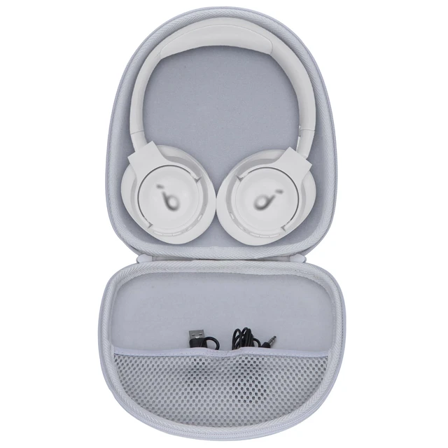 Alt view image 3 of 7 - Hard Carry Case Compatible with Anker Soundcore Life Q20 Q30 Q35 Q40 Q45 Q20+ Q20i / Soundcore Space 2 Hybrid Active Noise Cancelling Headphones (Grey Case)