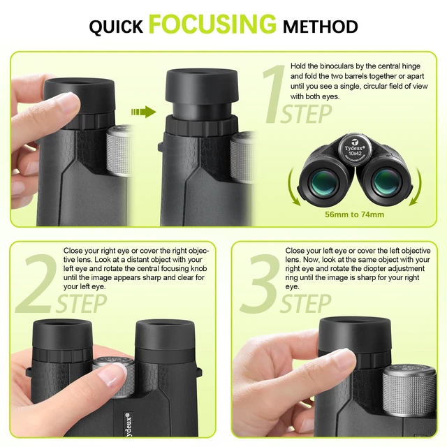 Alt view image 6 of 7 - 10x42 Binocular Compact Natural Binoculars, Bird Watching & Outdoors BAK-7 Prisms, FMC Coatings, Ultra-Sharp, Nitrogen-Filled, Nature Viewing, Gifts for Bird Watching, Hunting and Sport Games
