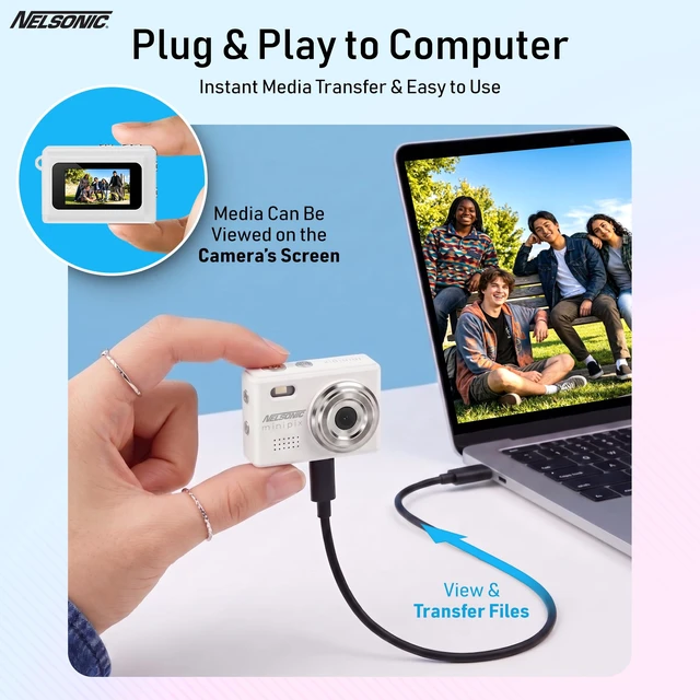 Alt view image 5 of 7 - MiniPix 1080P Digital Keychain Camera, 8GB Card, USB-C, White 0.96-inch color screen, 1MP sensor, photo/video capture, pocket size, clip-on design, rechargeable, travel, gifts, teens, 6+