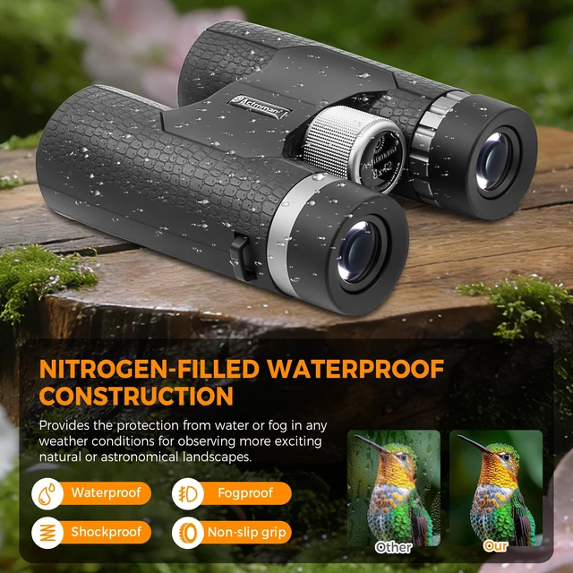 Alt view image 4 of 7 - 8x42 Compact Binoculars, BK7 Prism Binoculars for Bird Watching Portable & Lightweight for Adults, Hign-Powered Binoculars FMC for Crystal Clarity, Gift for Hunting Sports Concerts Theater