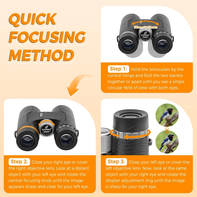 Alt view image 7 of 7 - 8x42 Compact Binoculars, BK7 Prism Binoculars for Bird Watching Portable & Lightweight for Adults, Hign-Powered Binoculars FMC for Crystal Clarity, Gift for Hunting Sports Concerts Theater