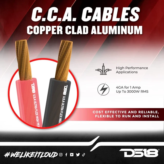 Alt view image 2 of 7 - PW-4GA-5BK/20RD 4GA 25ft Ultra Flex Power Wire Copper Clad Aluminum CCA 4 Gauge, 5ft Black and 20ft Red - Power/Ground, Battery Cable, Car Audio Speaker, Amplifier Wiring Kit